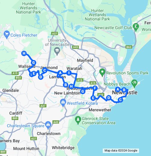 Newcastle Bus - Morning – Google My Maps