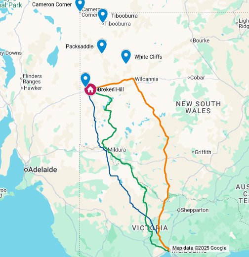 Drive Melbourne to Broken Hill Direct Routes Google My Maps