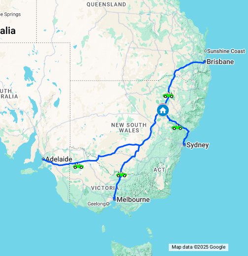 Driving to Coonabarabran Google My Maps